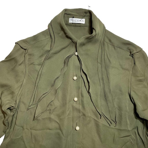 JW ANDERSON Olive Blouse with Pearl Buttons - Picture 3 of 7